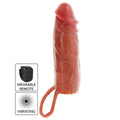 GET REAL - GAINE DE PÉNIS EN SILICONE HYDRATANTE ET VIBRANTE CARAMEL 16 CM
