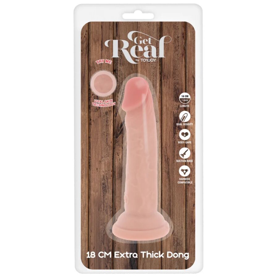GET REAL - DELUXE DONG THICK DOUBLE DENSITY TPE 18 CM