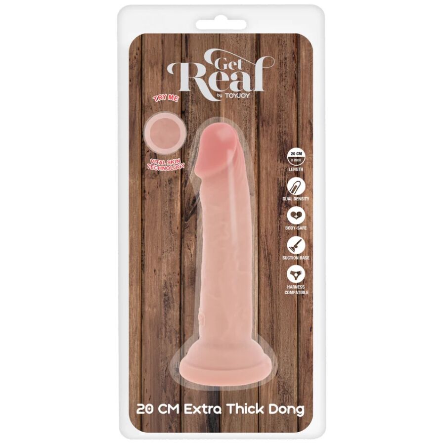 GET REAL - DELUXE DONG THICK DOUBLE DENSITY TPE 20 CM