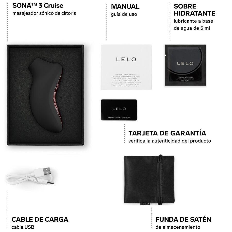 LELO - SONA 3 CRUISE MASSAGEUR CLITORIDIEN SONIQUE NOIR