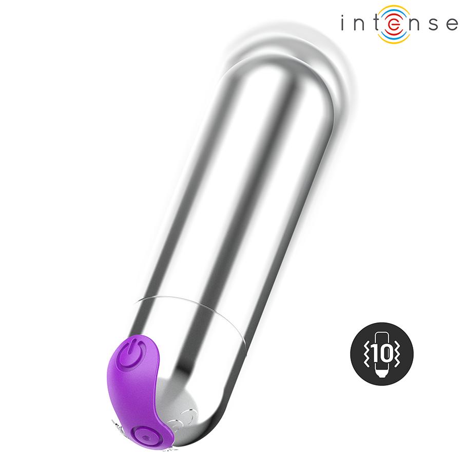 INTENSE - KAREN MINI BALA VIBRADORA 10 MODOS RECARGABLE PLATEADO
