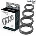ADDICTED TOYS - LOT DE 4 ANNEAUX DE PÉNIS TEXTURÉS DE TAILLES DIFFÉRENTES