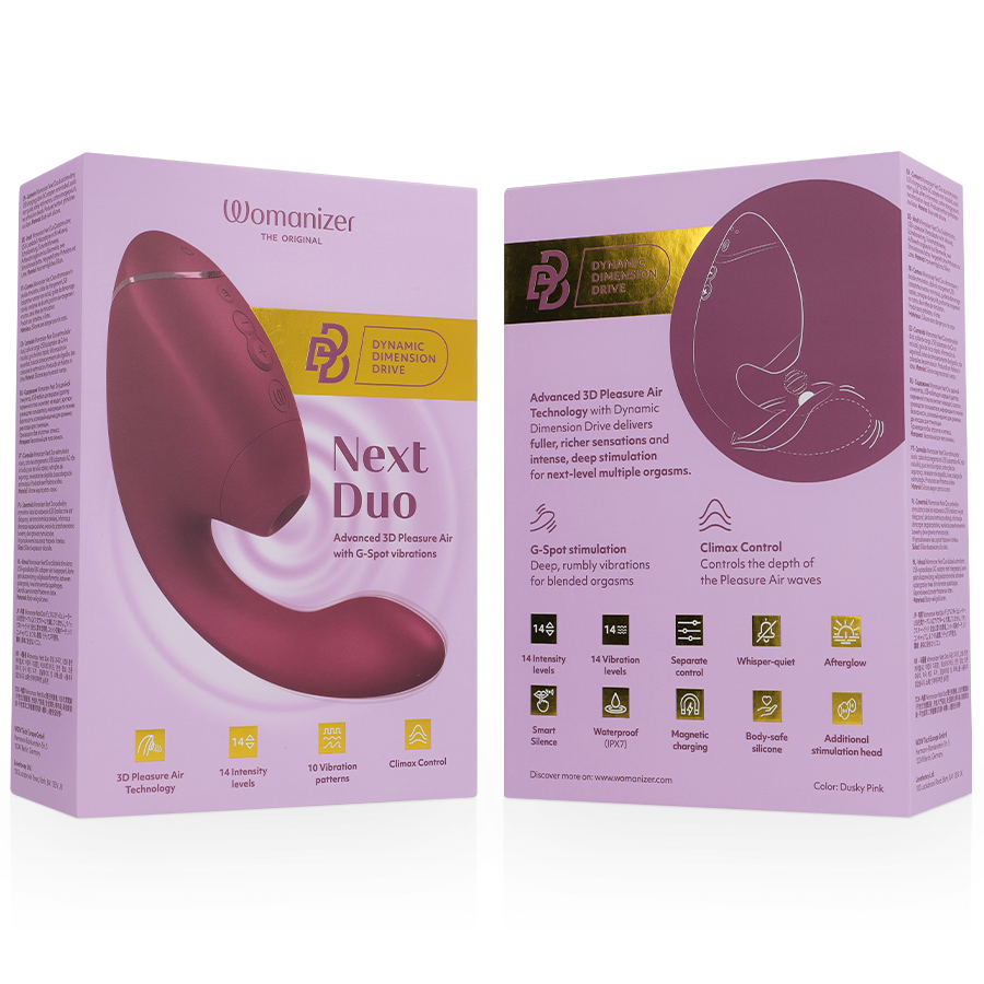 WOMANIZER - DUO NEXT DUAL CLITORAL & PINK G-SPOT VIBRATOR STIMULATOR