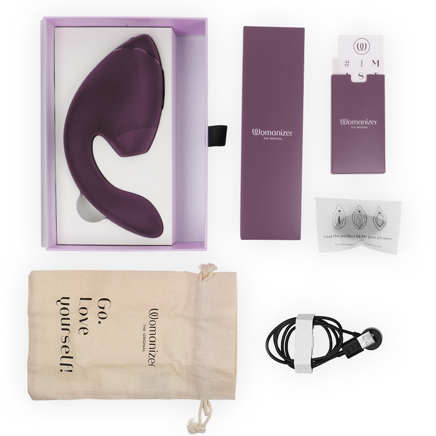 WOMANIZER - DUO NEXT DUAL CLITORAL & G-SPOT VIBRATOR STIMULATOR PURPLE