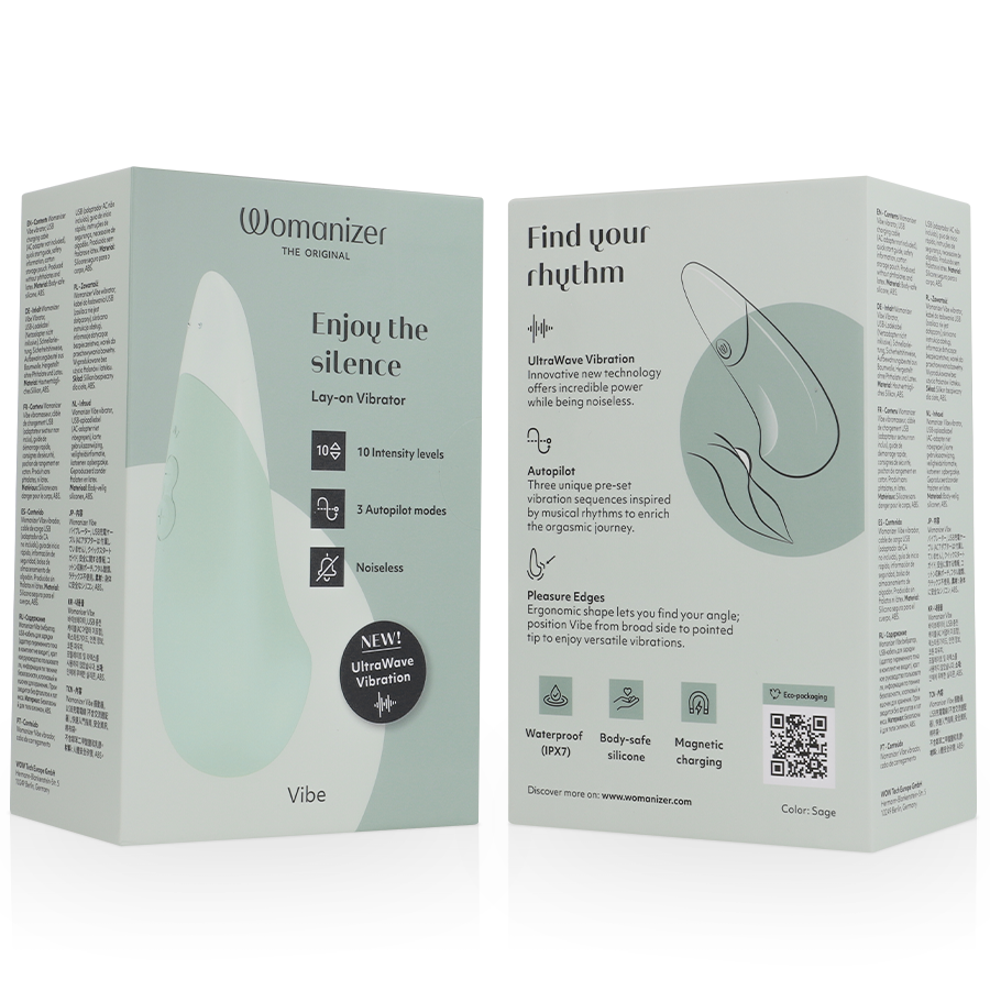 WOMANIZER - VIBE LAY-ON SILENT VIBRATOR LIGHT GREEN
