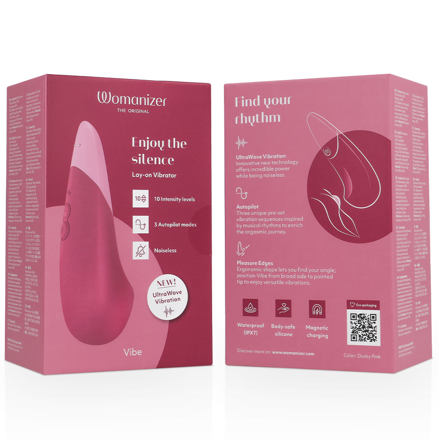 WOMANIZER - VIBE SILENT LAY-ON VIBRATOR DARK PINK