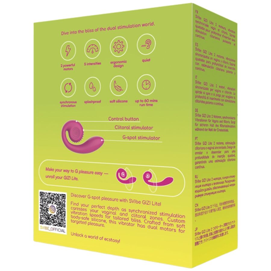 SNAIL VIBE - GIZI LITE VIBREUR DOUBLE POINT G ET CLITORIS ROSE