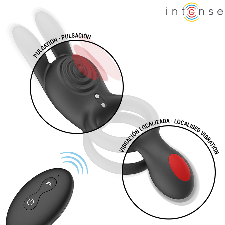 INTENSE - QUINN ANILLO DOBLE CON VIBRACIÓN CON CONTROL REMOTO
