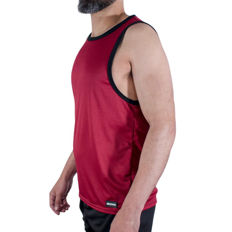 MACHO - CMV003 CAMISETA GYM GRANATE L/XL