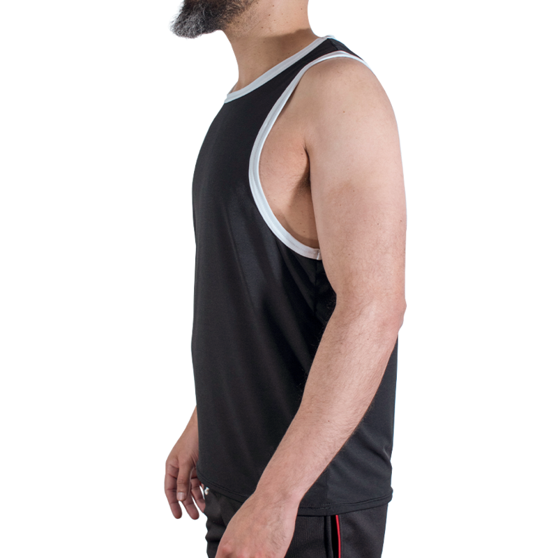 MACHO - CMV004 CAMISETA GYM NEGRA L/XL