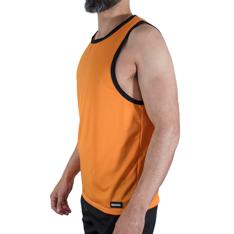 MACHO - CMV005 CAMISETA GYM NARANJA L/XL