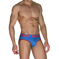 MACHO - MCH005 SLIP CLÁSICO AZULÓN + ROJO L