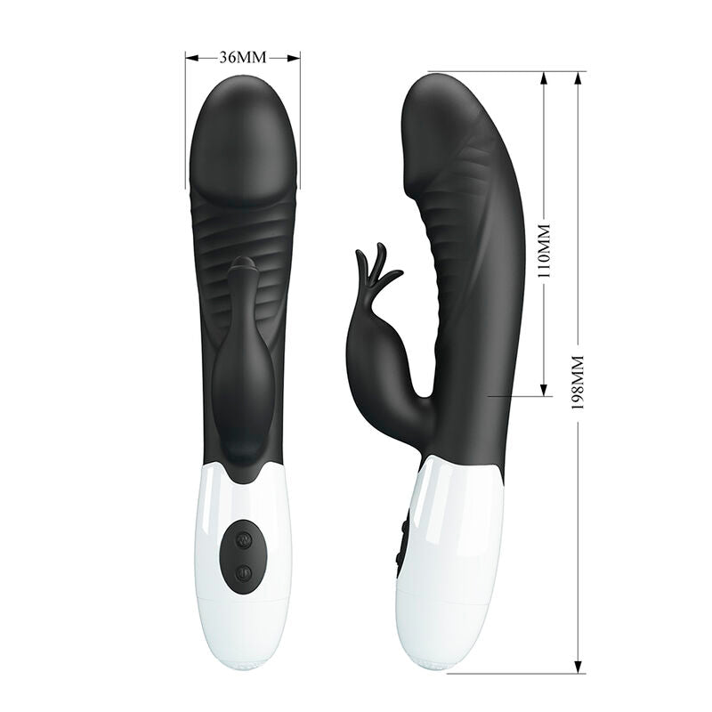PRETTY LOVE - ROGUE MUSE VIBRADOR RABBIT 30 FUNCIONES NEGRO
