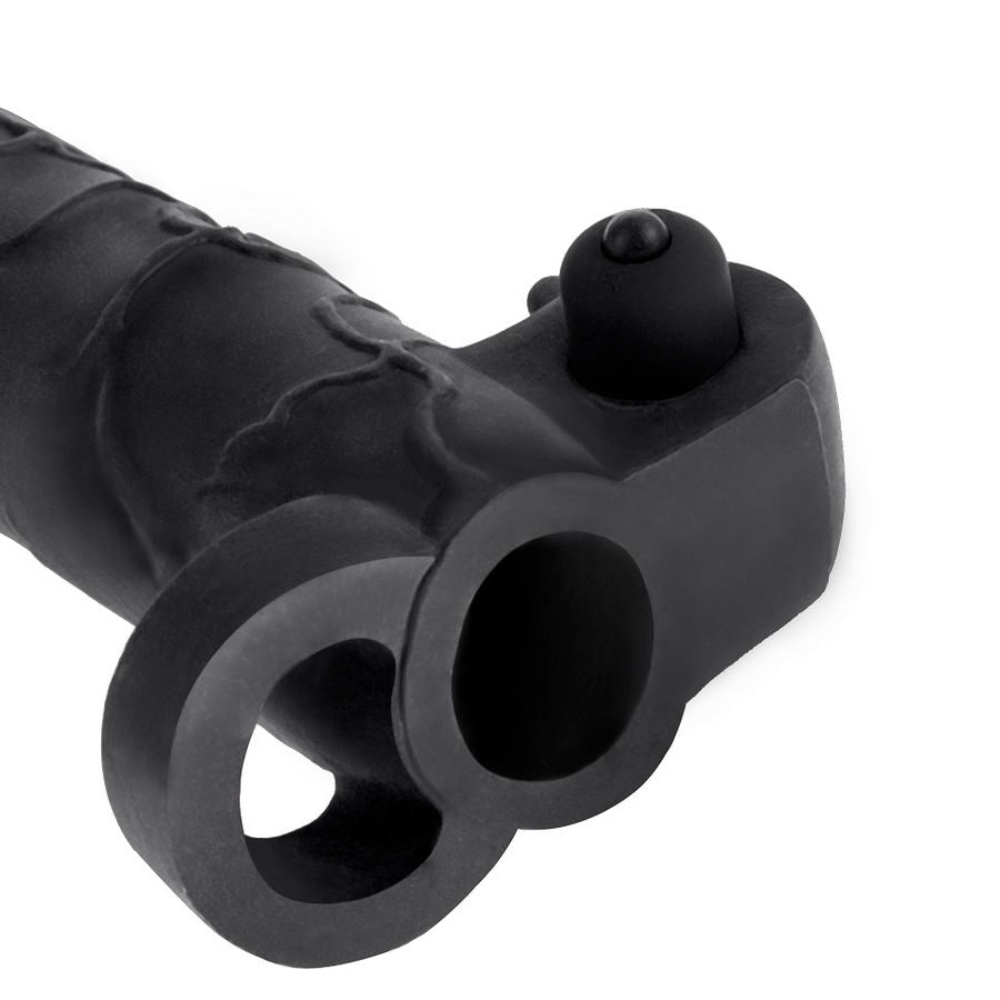 FANTASY X-TENSIONS - PENIS EXTENSION WITH REAL FEEL 2 VIBRATOR BLACK