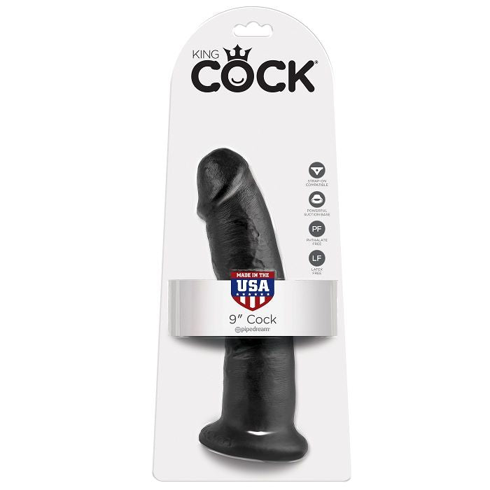 KING COCK - 9 PÉNIS NOIR 22,9 CM