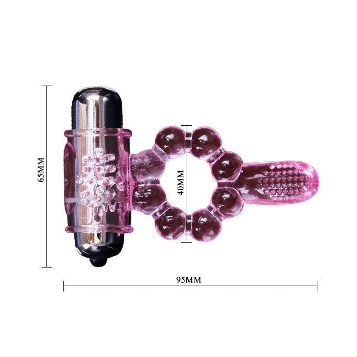 BAILE - ANNEAU EN SILICONE LANGUE 10 RYTHMES AVEC VIBRATION ROSE