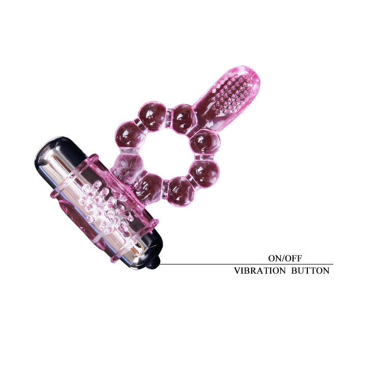 BAILE - ANNEAU EN SILICONE LANGUE 10 RYTHMES AVEC VIBRATION ROSE
