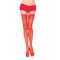 LEG AVENUE - BAS ROUGES AUTO-FIXANTS EN DENTELLE