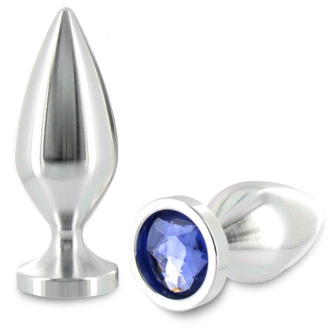 PLUG ANAL EN MÉTAL DUR ALUMINIUM COULEUR CRISTAL MOYEN 8,89 CM
