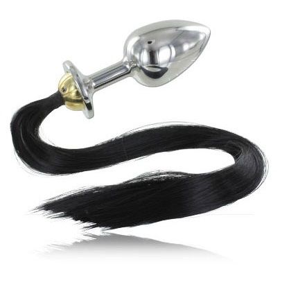 METAL HARD - PLUG ANAL EN ACIER AVEC QUEUE 8,89 CM