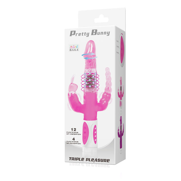 DANSE - JOLI LAPIN TRIPLE VIBRATEUR ROTATIF