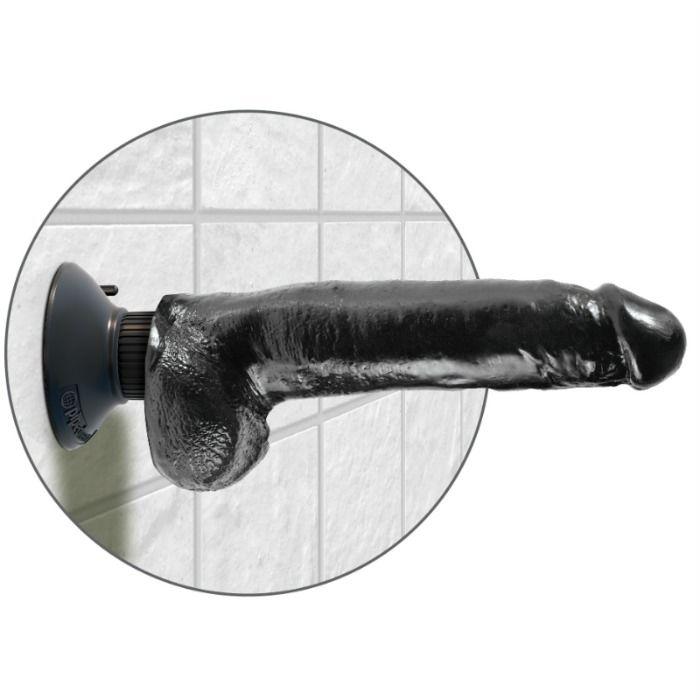 KING COCK - VIBROMASSEUR AVEC TESTICULES 23 CM NOIR