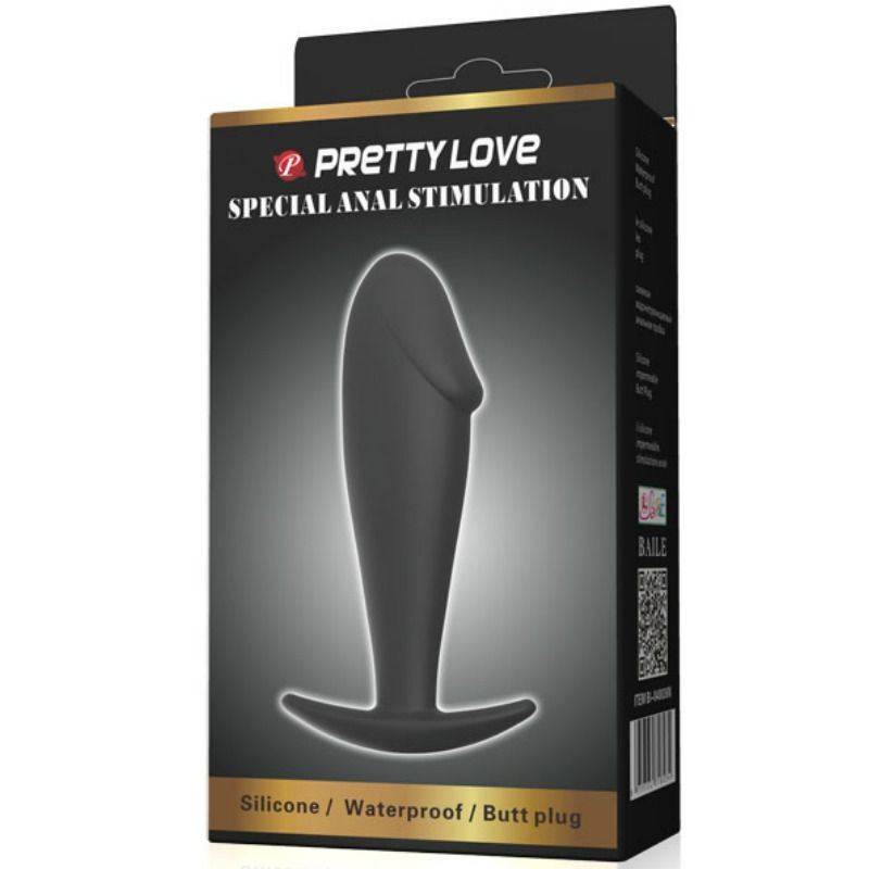 PRETTY LOVE - PLUG ANAL EN SILICONE FORME PÉNIS NOIR