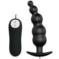 PRETTY LOVE - PLUG ANAL SILICONE STIMULATION SUPPLÉMENTAIRE ET 12 MODES DE VIBRATION NOIR TÉLÉCOMMANDE