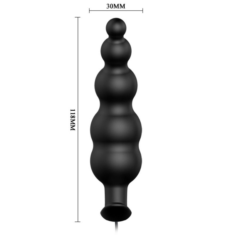 PRETTY LOVE - PLUG ANAL SILICONE STIMULATION SUPPLÉMENTAIRE ET 12 MODES DE VIBRATION NOIR TÉLÉCOMMANDE