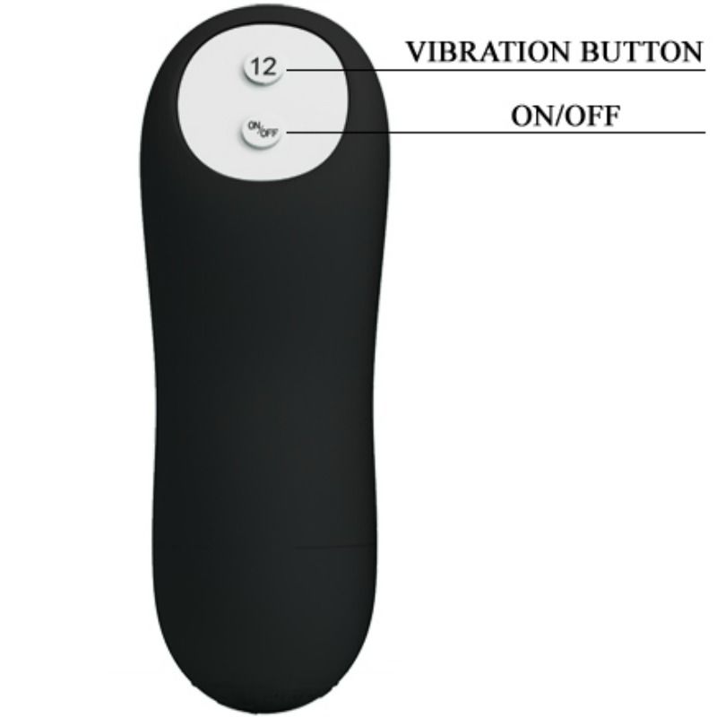 PRETTY LOVE - PLUG ANAL SILICONE STIMULATION SUPPLÉMENTAIRE ET 12 MODES DE VIBRATION NOIR TÉLÉCOMMANDE
