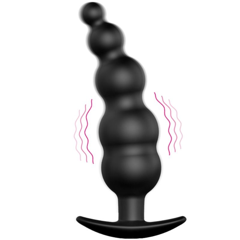PRETTY LOVE - PLUG ANAL SILICONE STIMULATION SUPPLÉMENTAIRE ET 12 MODES DE VIBRATION NOIR TÉLÉCOMMANDE