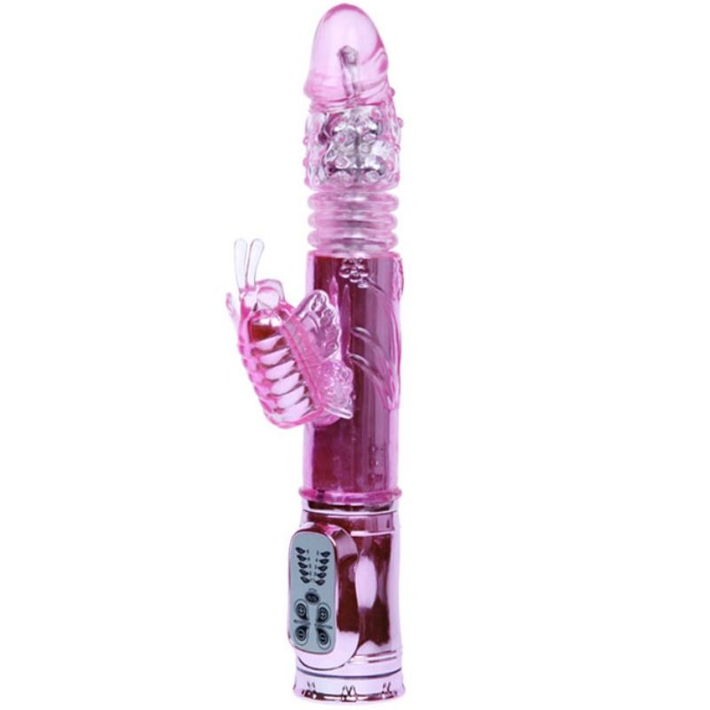BAILE - VIBRATEUR RECHARGEABLE AVEC ROTATION ET STIMULATEUR VIBRANT BUTTERFLY
