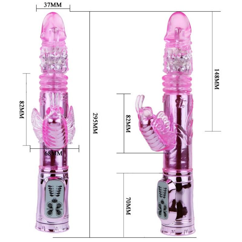 BAILE - VIBRATEUR RECHARGEABLE AVEC ROTATION ET STIMULATEUR VIBRANT BUTTERFLY