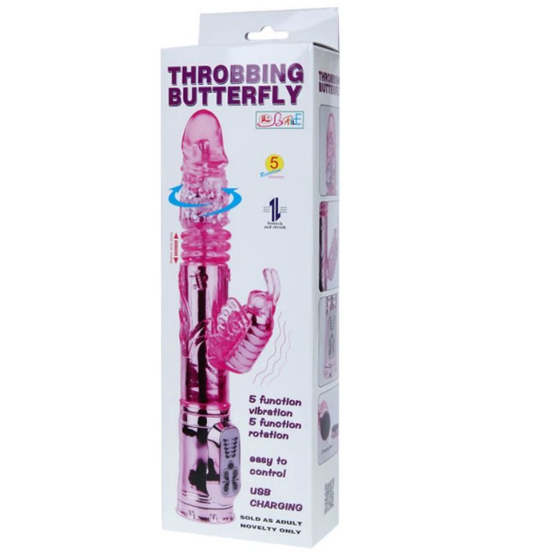 BAILE - VIBRATEUR RECHARGEABLE AVEC ROTATION ET STIMULATEUR VIBRANT BUTTERFLY