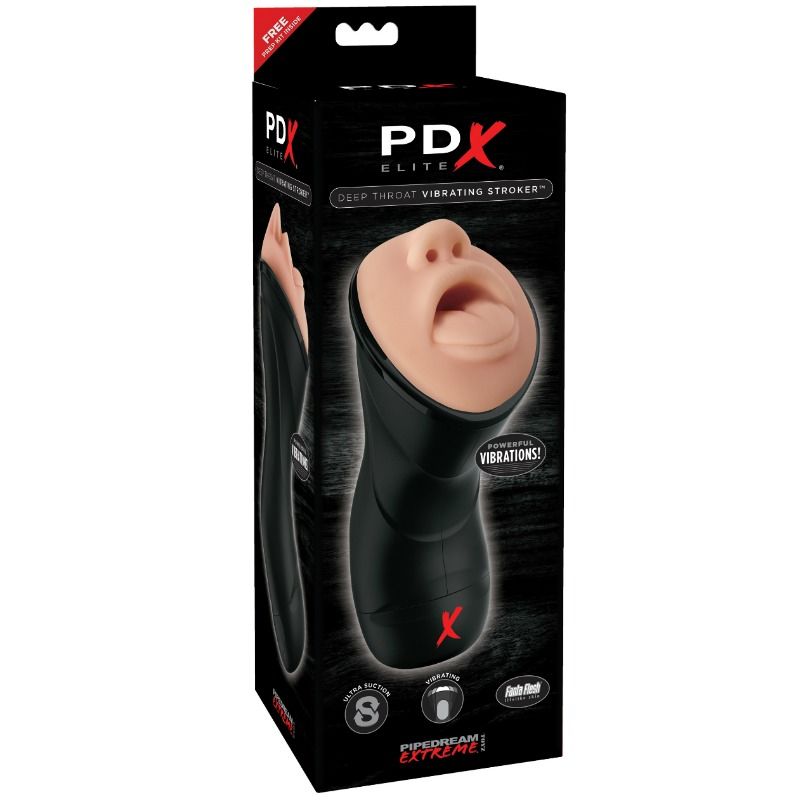 PDX ELITE - MASTURBATEUR RÉALISTE GORGE PROFONDE AVEC VIBRATIONS