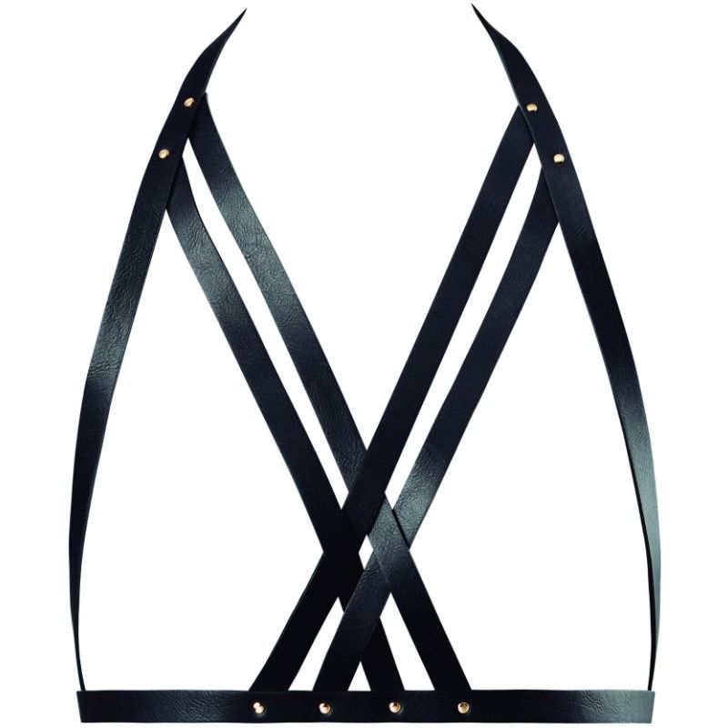 BIJOUX INDISCRETS MAZE - BLACK STRAPPED BRA