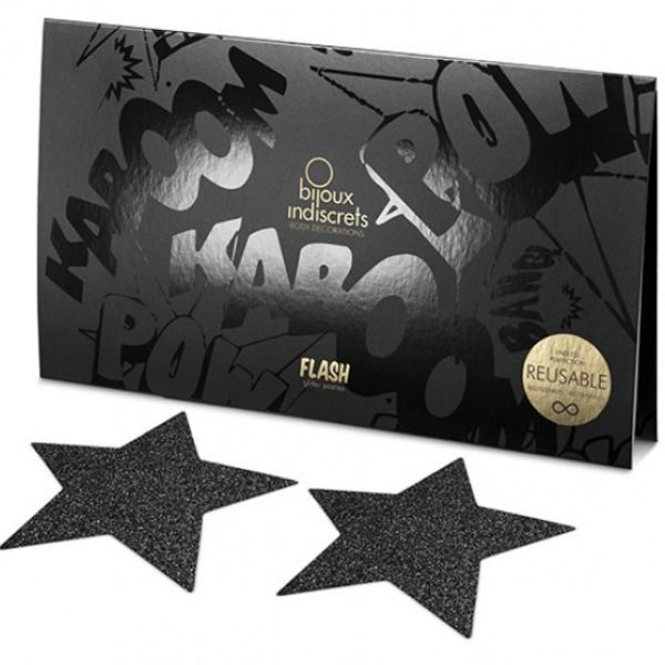 BIJOUX - INDIECRETS PROTÈGE-MAMELONS FLASH ÉTOILE NOIR