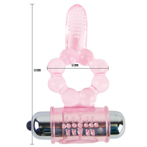 BAILE - ANNEAU EN SILICONE LANGUE 10 RYTHMES AVEC VIBRATION ROSE