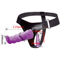 BAILE - ARNÉS ANAL Y VAGINAL FEMENINO LILA PUNTO G 17 CM