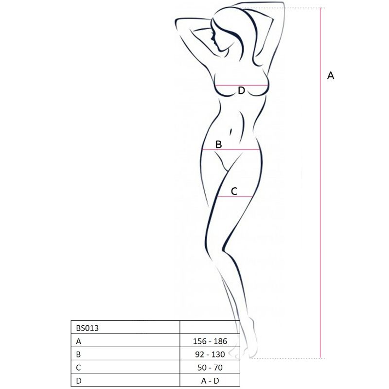 PASSION - WOMAN BS013 BODY BAS RÉSILLE NOIR TAILLE UNIQUE