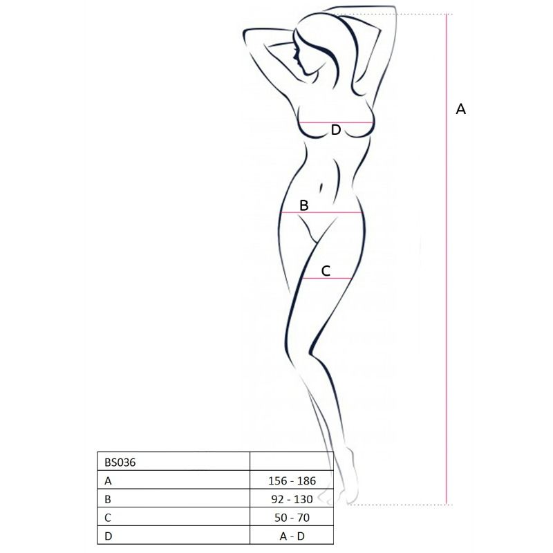 PASSION - WOMAN BS036 BODYSTOCKING ROJO TALLA ÚNICA