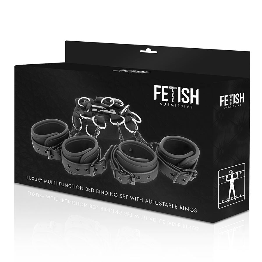 FETISH SUBMISSIVE - LUXURY BED RESTRAINT SET WITH NEOPRENE LINING