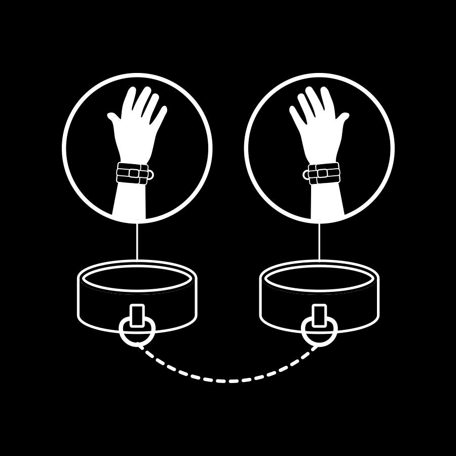 FETISH SUBMISSIVE - VEGAN LEATHER HANDCUFFS WITH NEOPRENE LINING