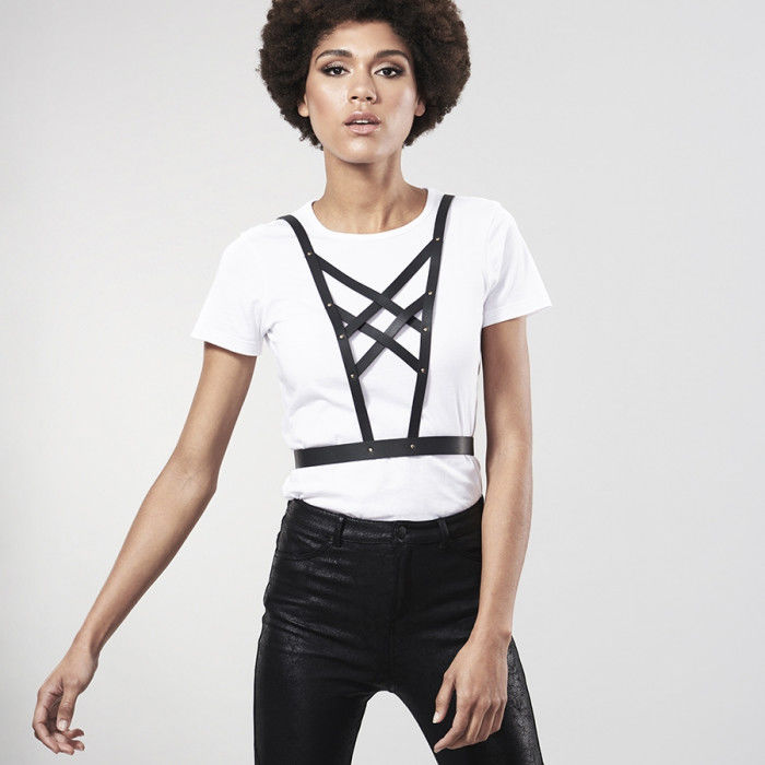 BIJOUX - INDISCRETS MAZE CROSSOVER HARNESS WITH BLACK NECKLINE