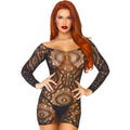 LEG AVENUE - MINI ROBE EN DENTELLE AU CROCHET T.U.
