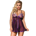 SUBBLIME - BABYDOLL AVEC NŒUD ET DÉTAILS PAILLETTÉS VIOLET L/XL
