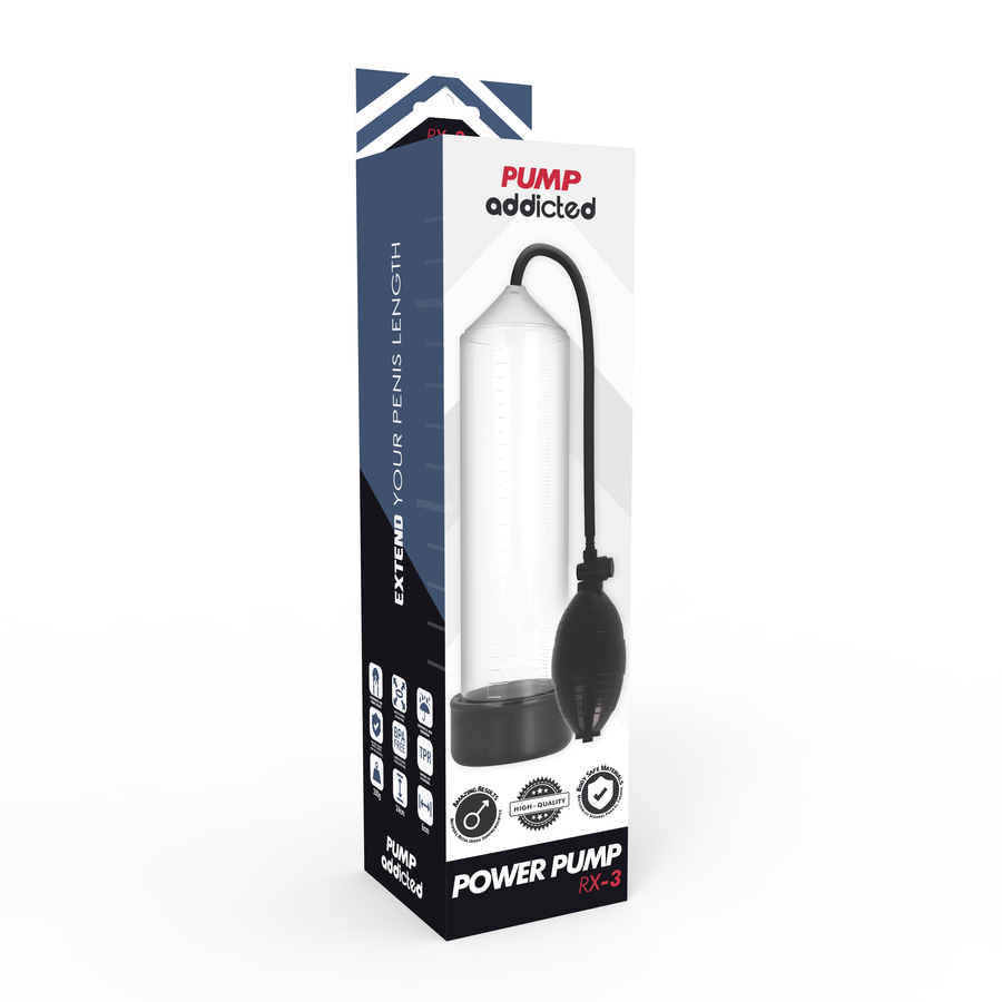 PUMP ADDICTED - POMPE À ÉRECTION RX3 TRANSPARENTE