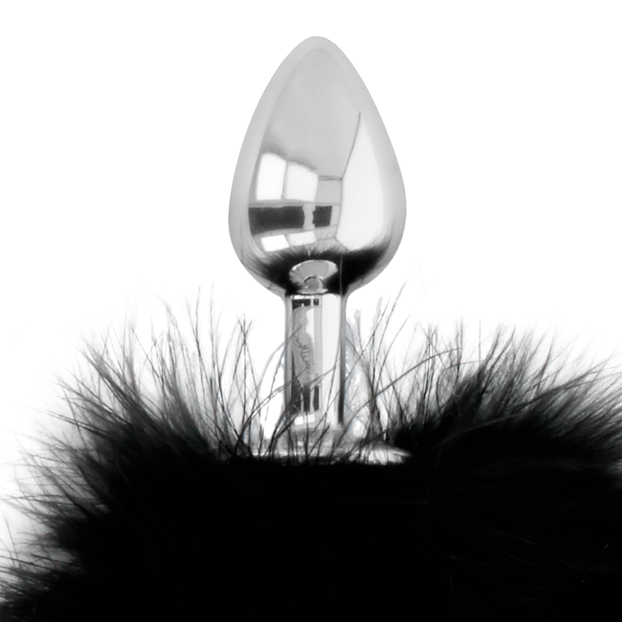 OBSCURITÉ - PLUG ANAL SUPPLÉMENTAIRE AVEC QUEUE NOIR 7 CM