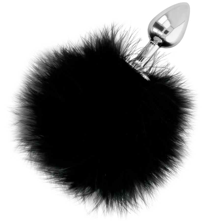 OBSCURITÉ - PLUG ANAL SUPPLÉMENTAIRE AVEC QUEUE NOIR 7 CM