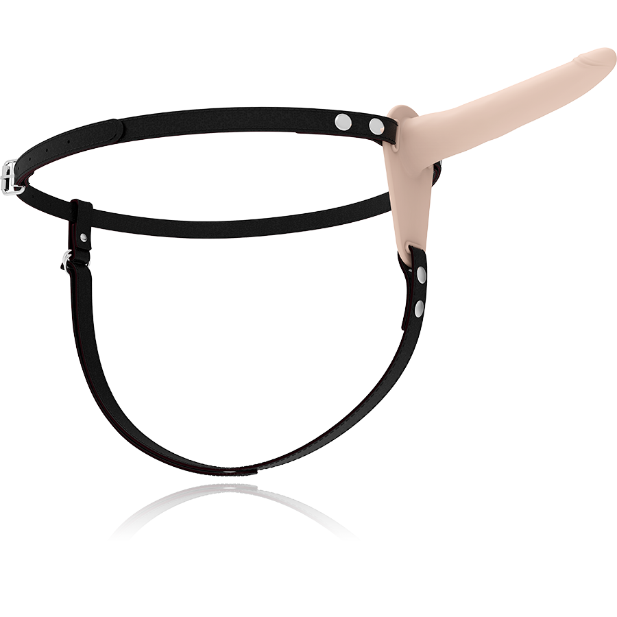 HARNAIS SOUMIS FÉTICHE - VIBREUR EN SILICONE FLESH 15 CM